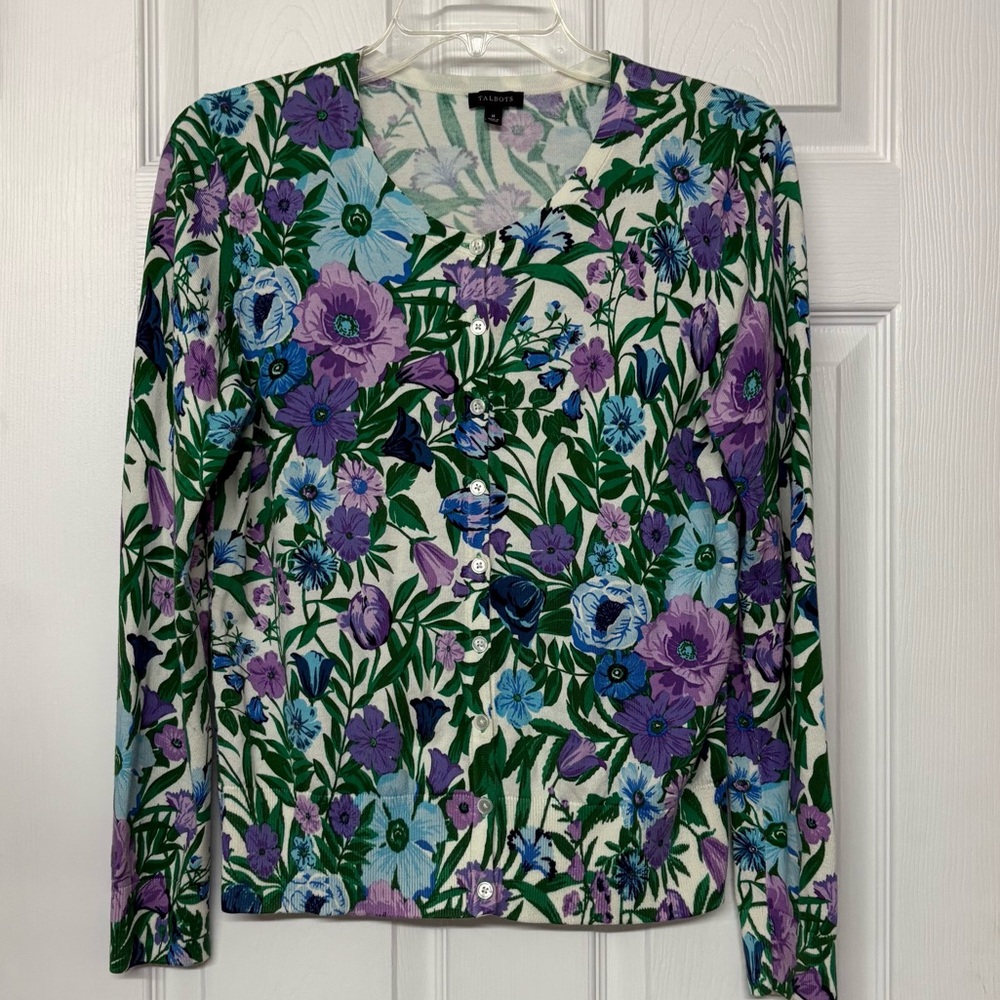 Talbots Classic Button Front Lightweight Cardigan… - image 1